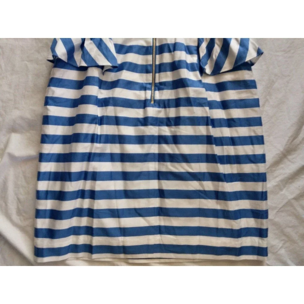 Lilly Pulitzer Maybell Dress Blue Swizzle Stripe Strapless Peplum Womens Size 10 - Picture 13 of 13